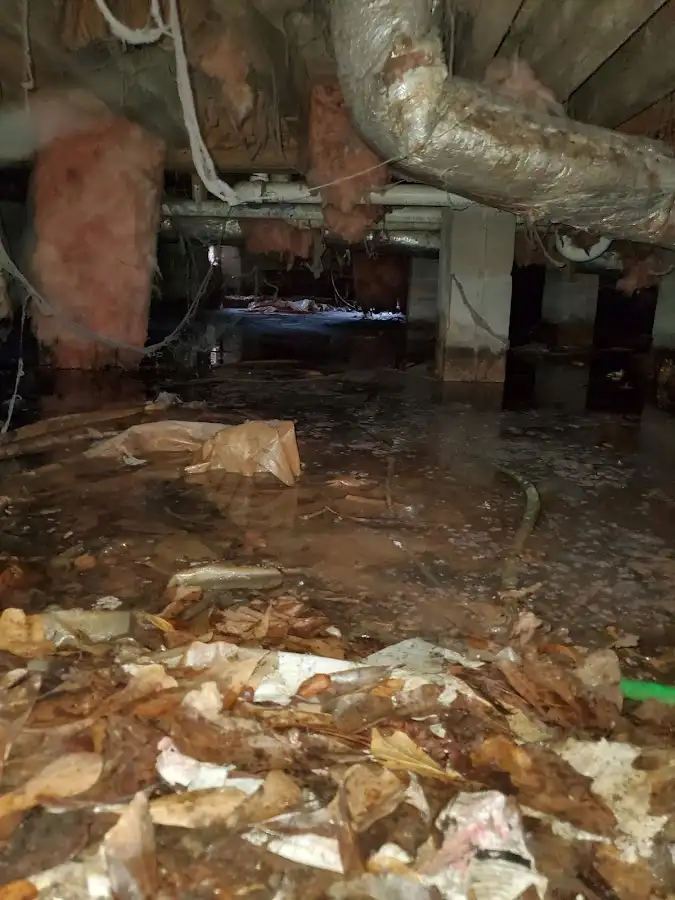 Crawl space flood assessment for Commercial Water Damage Restoration in Brandermill