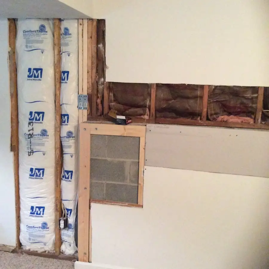 Wall insulation replacement during Contents Cleaning & Restoration in Brandermill